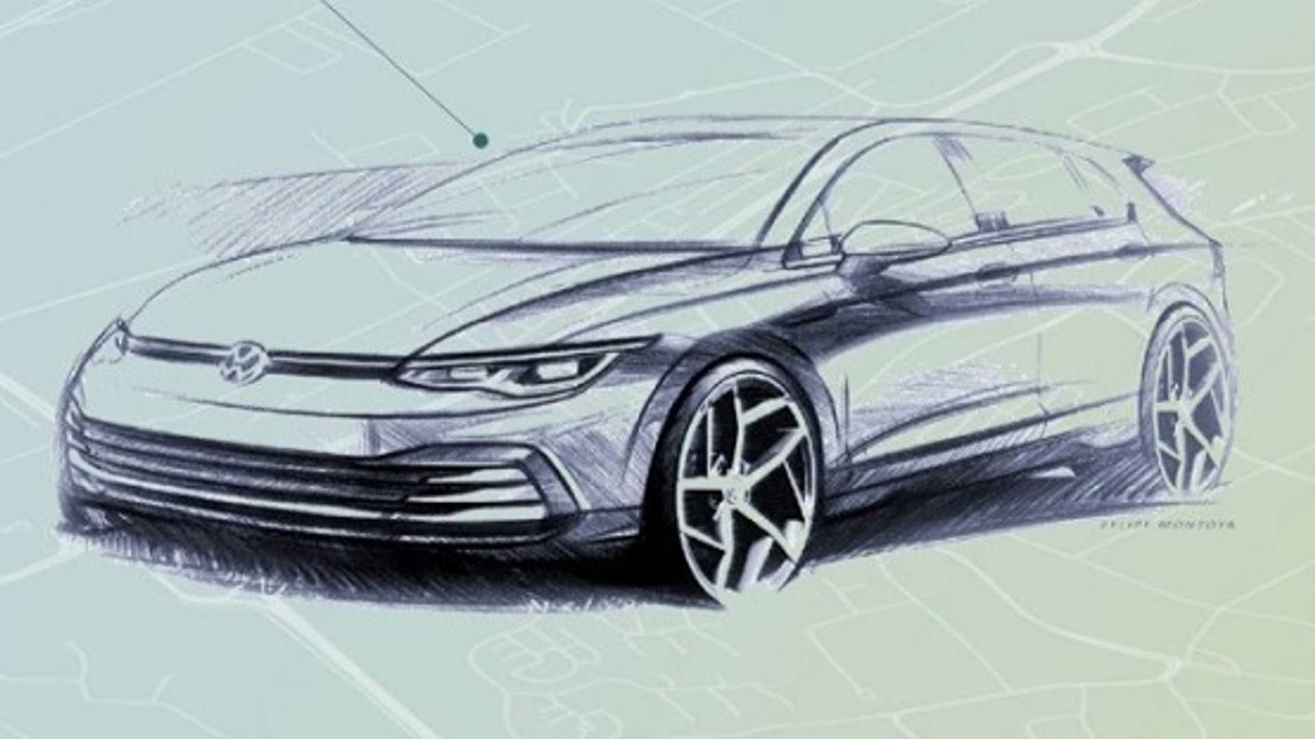 Sketch do exterior do VW Golf VIII
