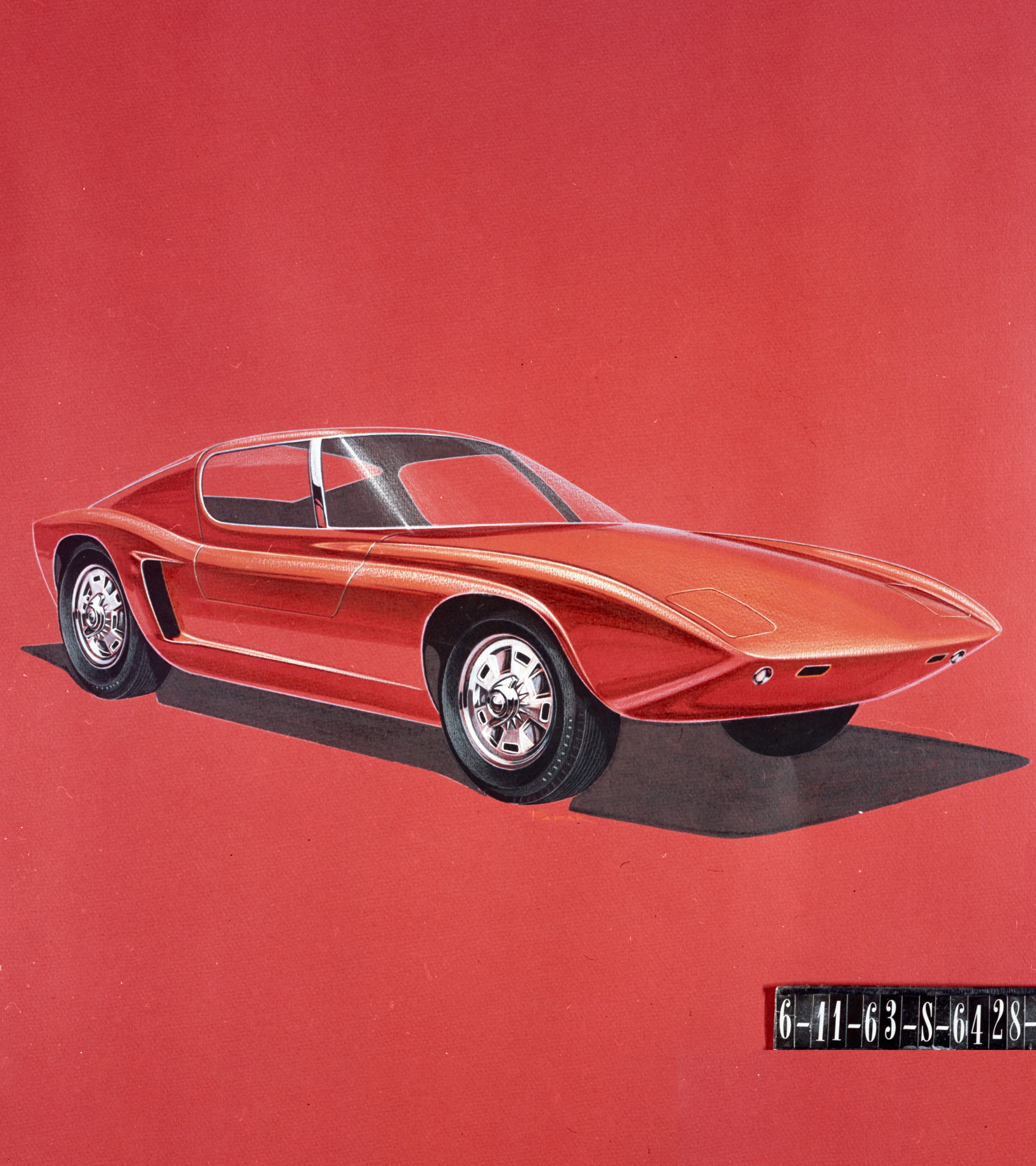 Desenho do Ford GT feito em 1963
