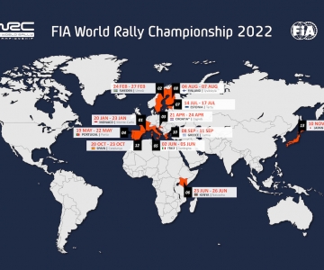 Mapa provisório do WRC 2022