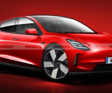 Render digital do Tesla Model 2 publicado pela Motor.es
