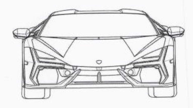 Imagens da patente do sucessor do Lamborghini Aventador