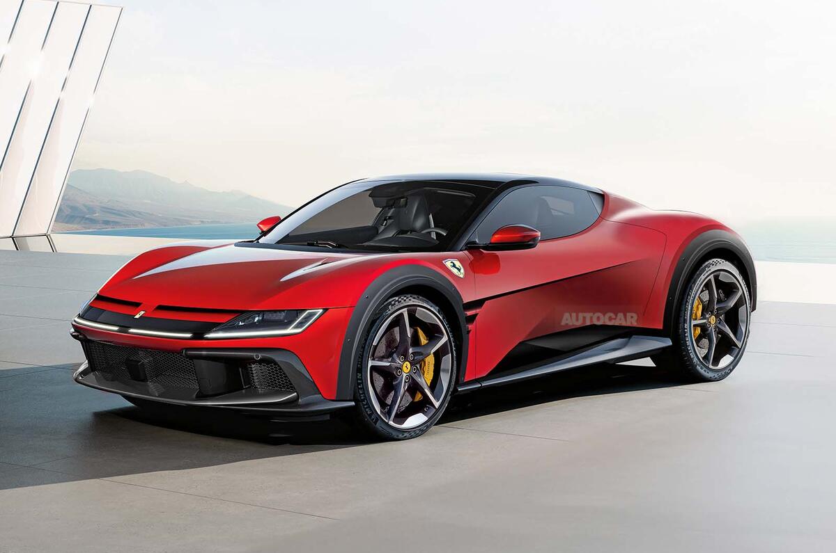 Render do Ferrari elétrico - Autocar