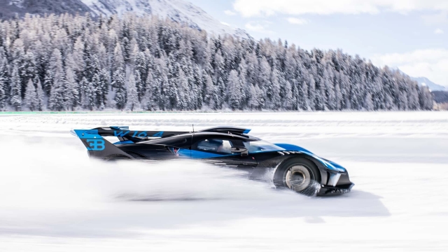 Bugatti on the ice at St. Moritz