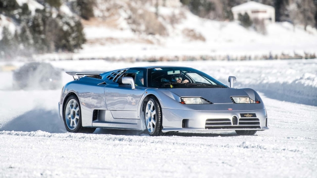 Bugatti on the ice at St. Moritz