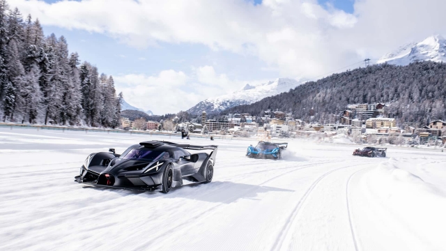 Bugatti on the ice at St. Moritz