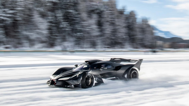 Bugatti on the ice at St. Moritz