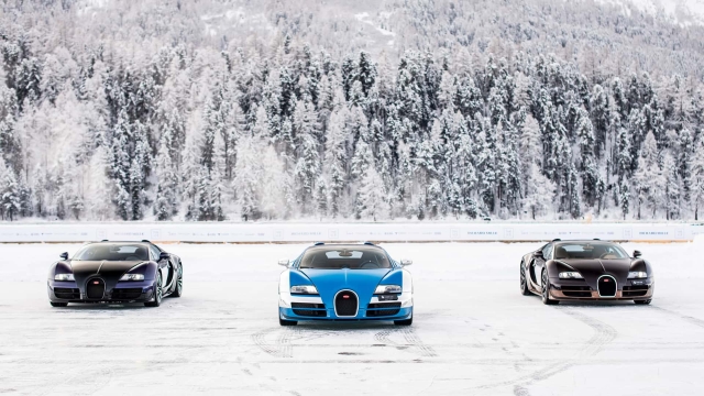 Bugatti on the ice at St. Moritz