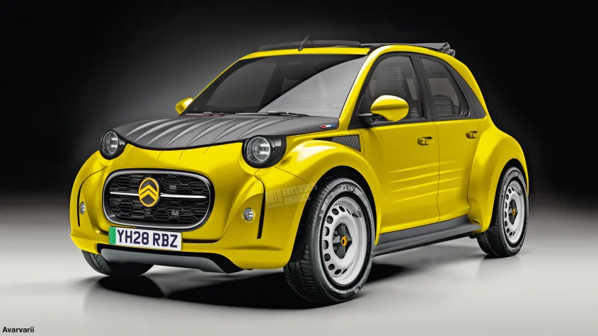 Render digital do Citroën 2CV publicado pela Auto Express