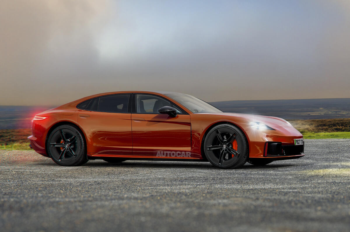Render digital do futuro Porsche Panamera - autoria Autocar