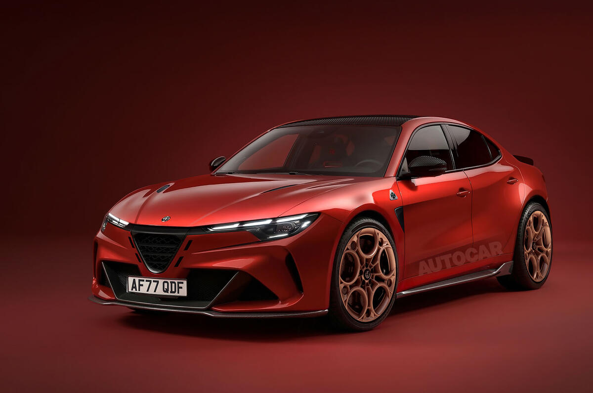 Alfa Romeo Giulia - render digital da Autocar