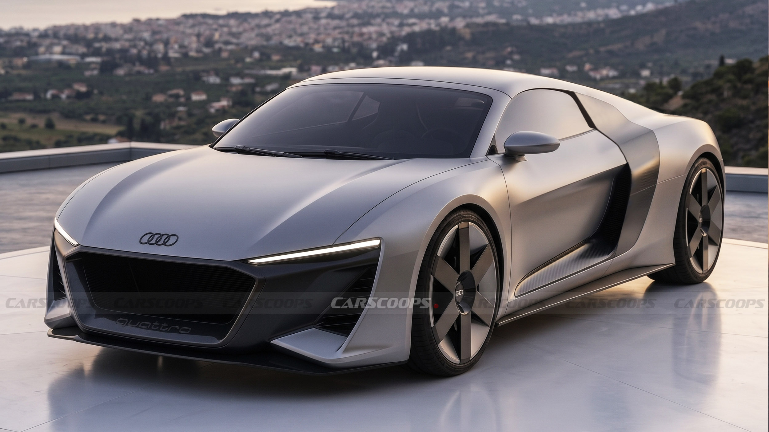 Render digital do novo Audi R8 - autoria Carscoops